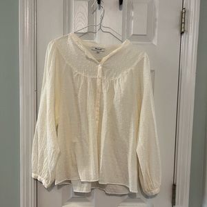 Madewell soft white long sleeve shirt size small